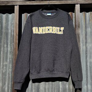 Vintage Champion VANDERBILT Sweatshirt Crewneck Dark Gray Men Small (Unisex)